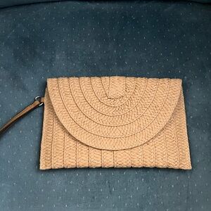 Cato Tan Braided Clutch